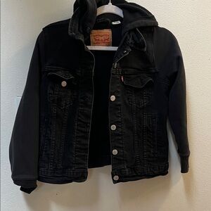 Levi's Black Jean Jacket with Hood